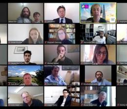 Screen shot of faces on a Zoom conferencing page