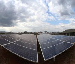 Solar panels in rural Kenya