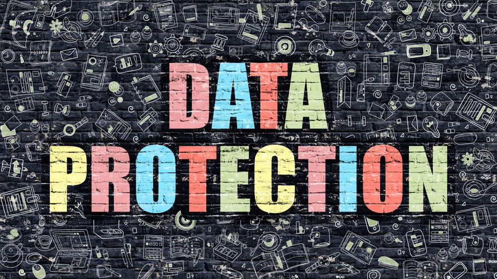 Data Protection Drawn on Dark Wall