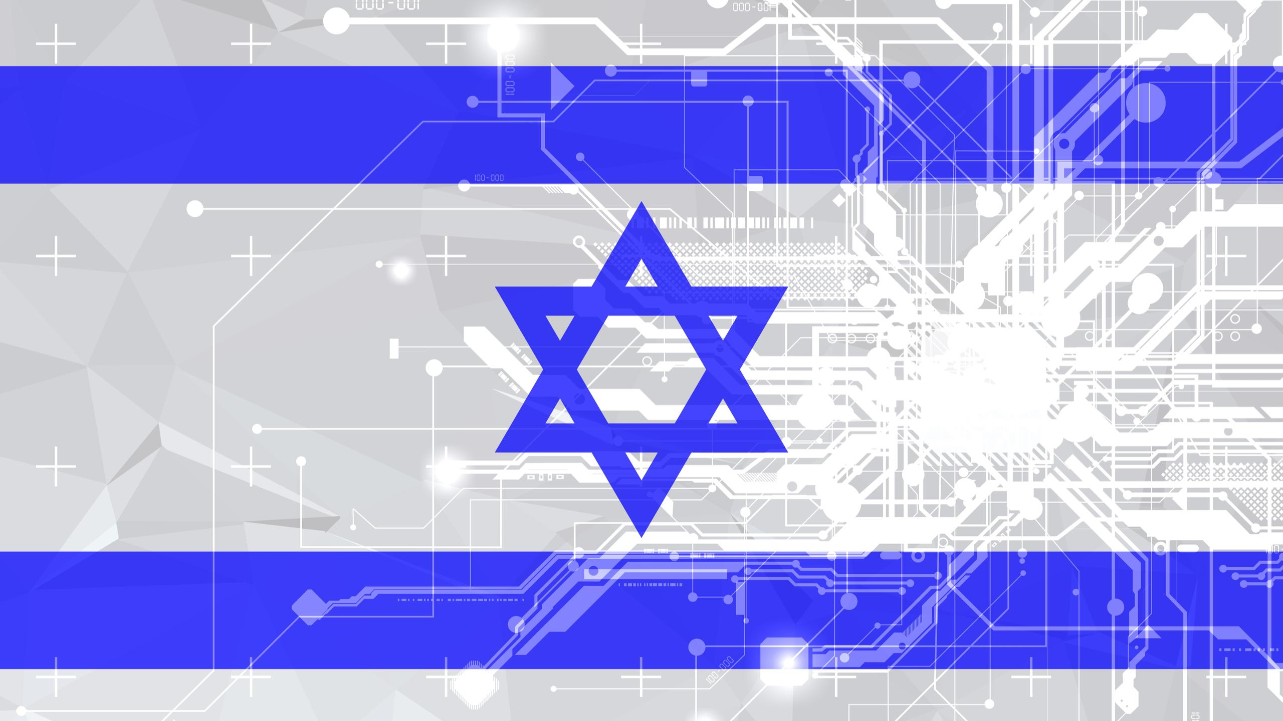 Israel hi-tech flag circuits creative design concept