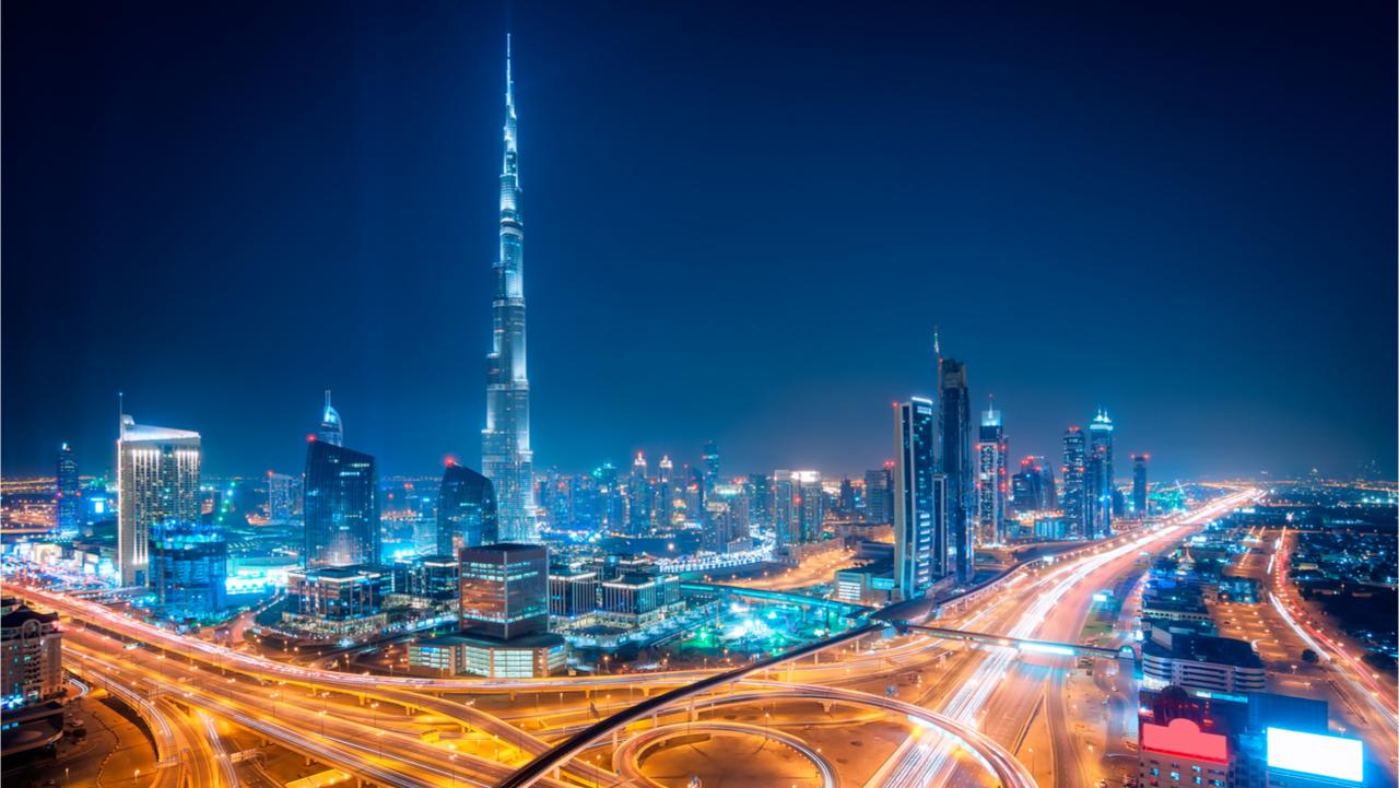 night dubai downtown skyline, Dubai