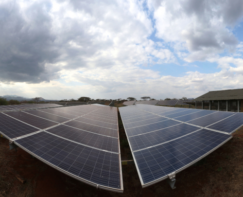 Solar panels in rural Kenya